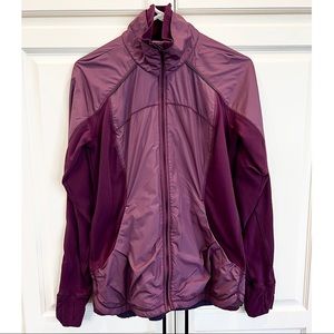 Lululemon maroon rain running full-zip jacket size 6